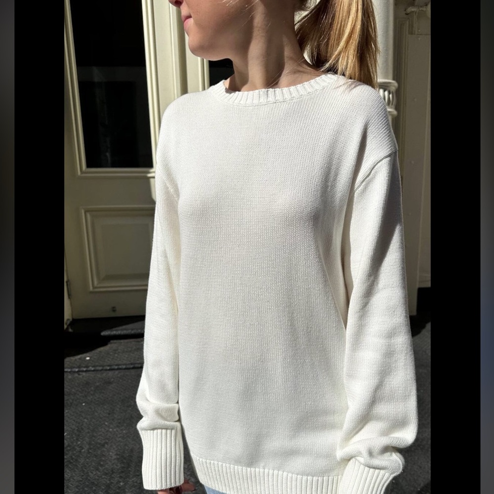 Brandy Melville Cream/White Crew Neck Sweater